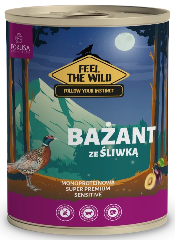 Mokré krmivo pre psov - Bažant so slivkou | Feel The Wild